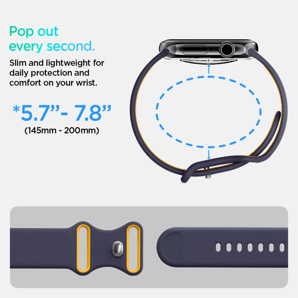 Spigen Nano Pop Strap for Apple Watch 44 / 45 / 46 / 49 mm - Navy Blue and Yelloweng