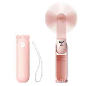 Jisulife Handheld Fan Life8 Plus Portable USB Fan with Power Bank Function 4500mAh and Flashlight - Pinkeng