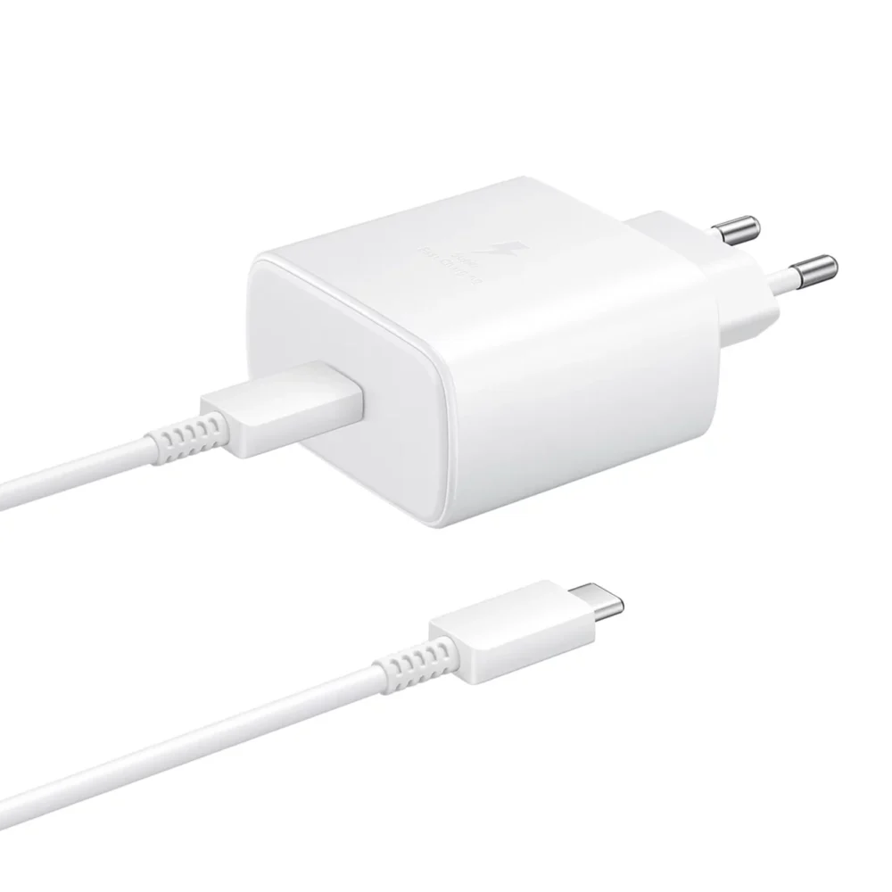 Samsung EP-TA845EWE 45W wall charger with USB-C cable Samsung EP-DW767JWE 45W 1.8m (OOB Bulk - replacement packaging) - whiteeng
