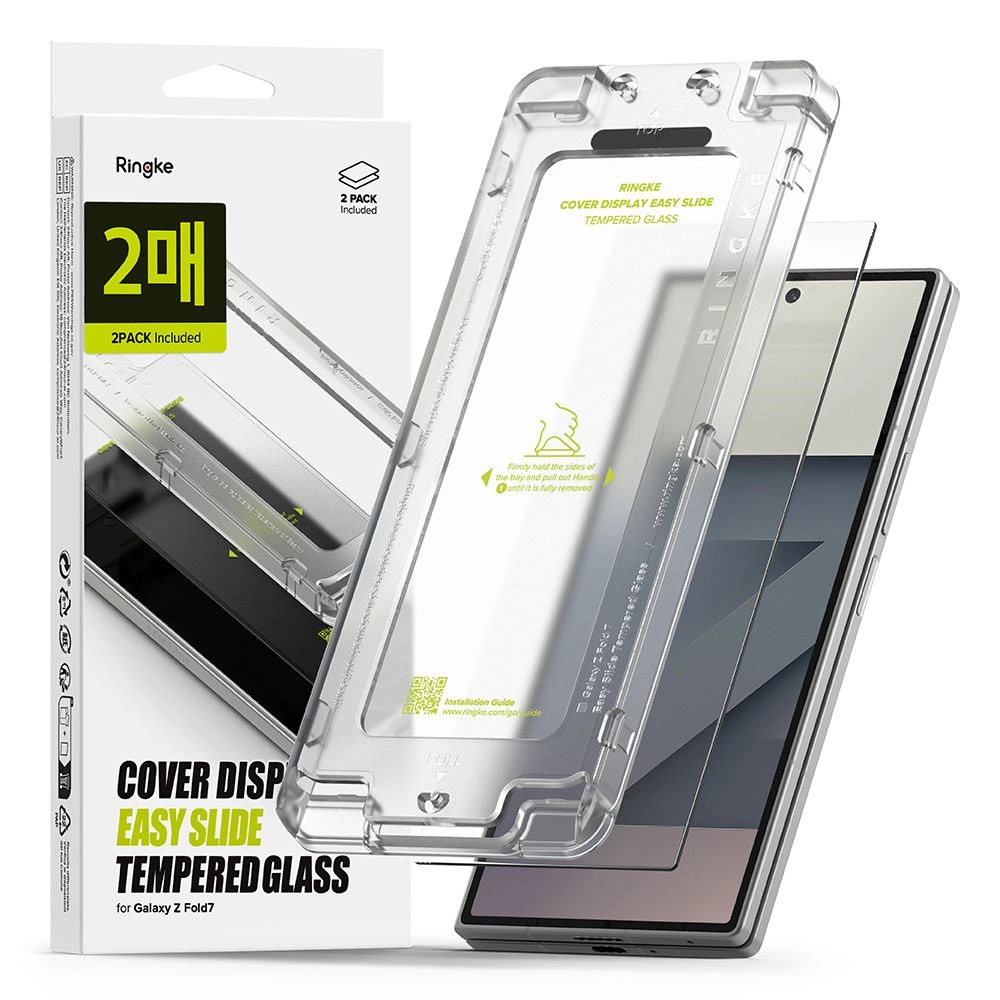 Ringke Cover Display Easy Slide Tempered Glass 2-pack for Samsung Galaxy Z Fold 7 - Transparenteng