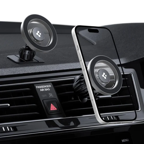 Spigen MFT13 MagSafe Car Holder for Cockpit or Air Vent - Silvereng