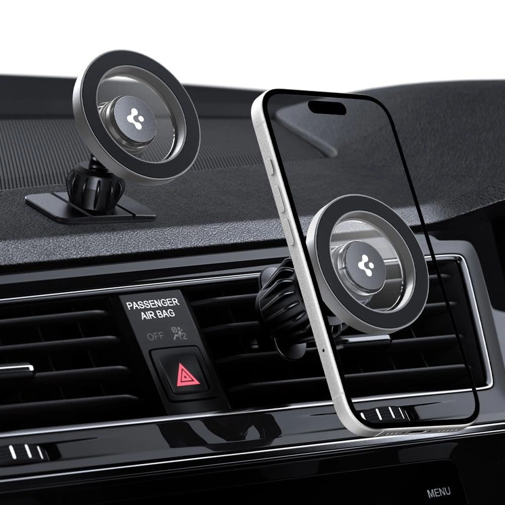 Spigen MFT13 MagSafe Car Holder for Cockpit or Air Vent - Silvereng