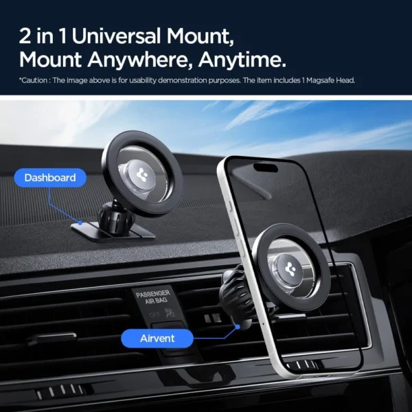 Spigen MFT13 MagSafe Car Holder for Cockpit or Air Vent - Silvereng