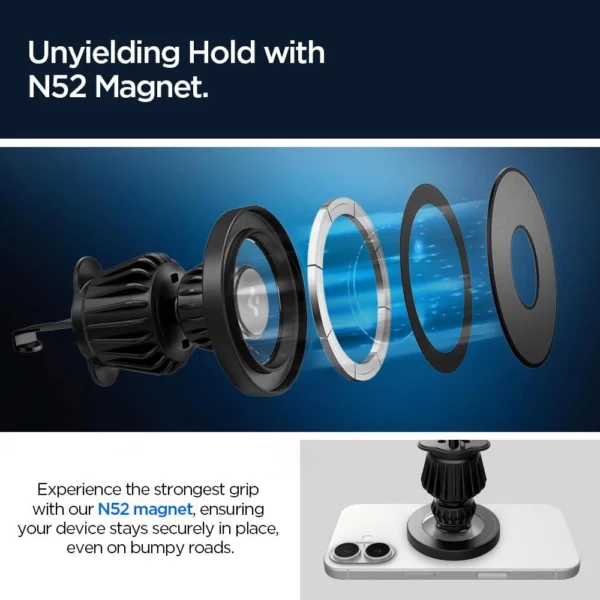 Spigen MFT13 MagSafe Car Holder for Cockpit or Air Vent - Silvereng