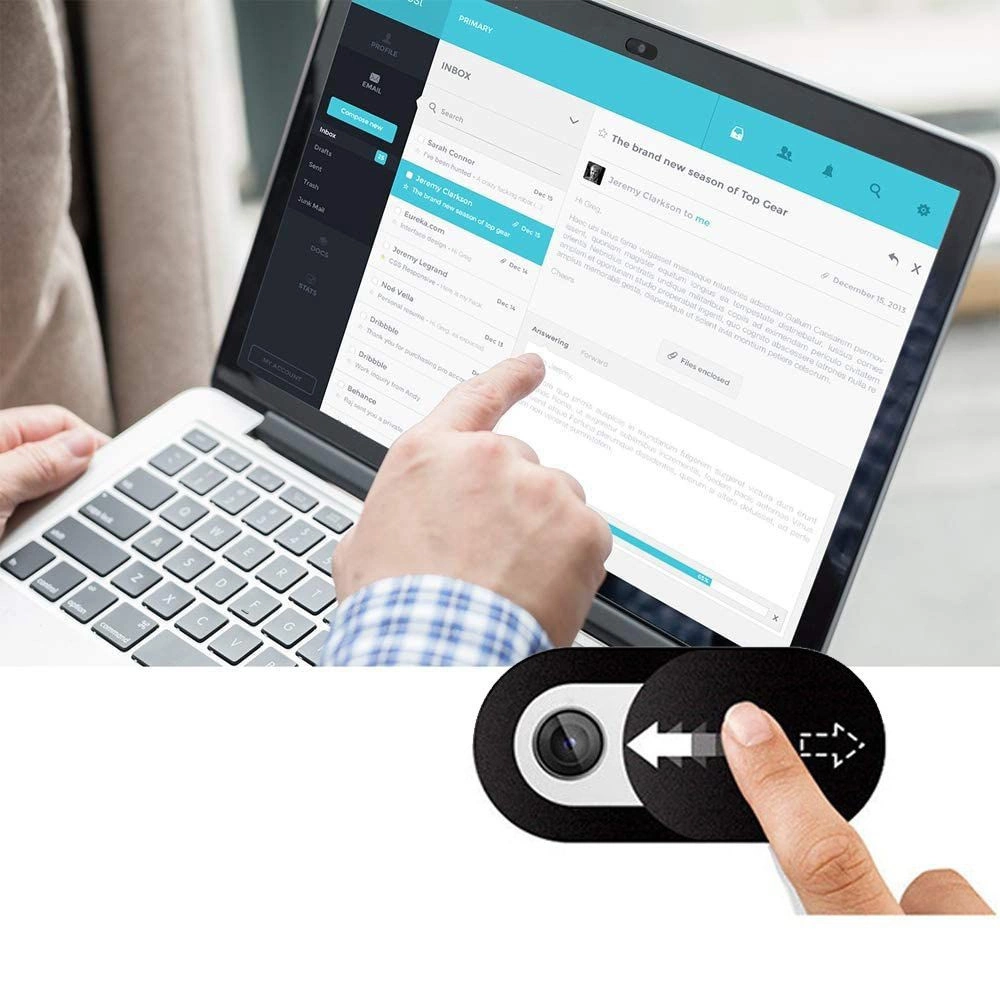 Tech-Protect Cam Fit+ 3-pack laptop camera cover - blackeng