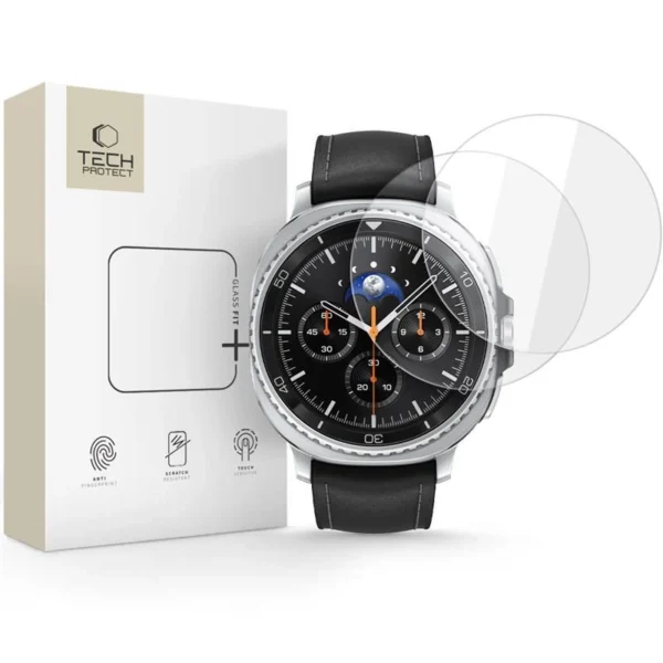 Tech-Protect Glass Fit+ 2-pack tempered glass for Samsung Galaxy Watch 8 Classic 46 mm - transparenteng