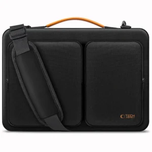 Tech-Protect Defender Bag for 15-16 Laptop - Black and Orangeeng