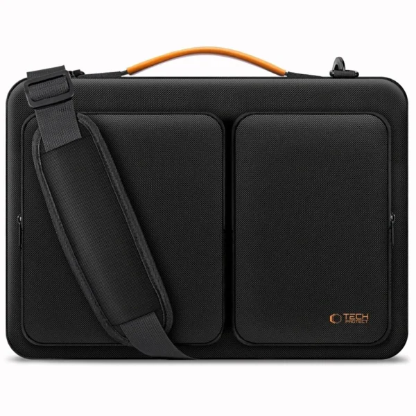 Tech-Protect Defender Bag for 15-16 Laptop - Black and Orangeeng