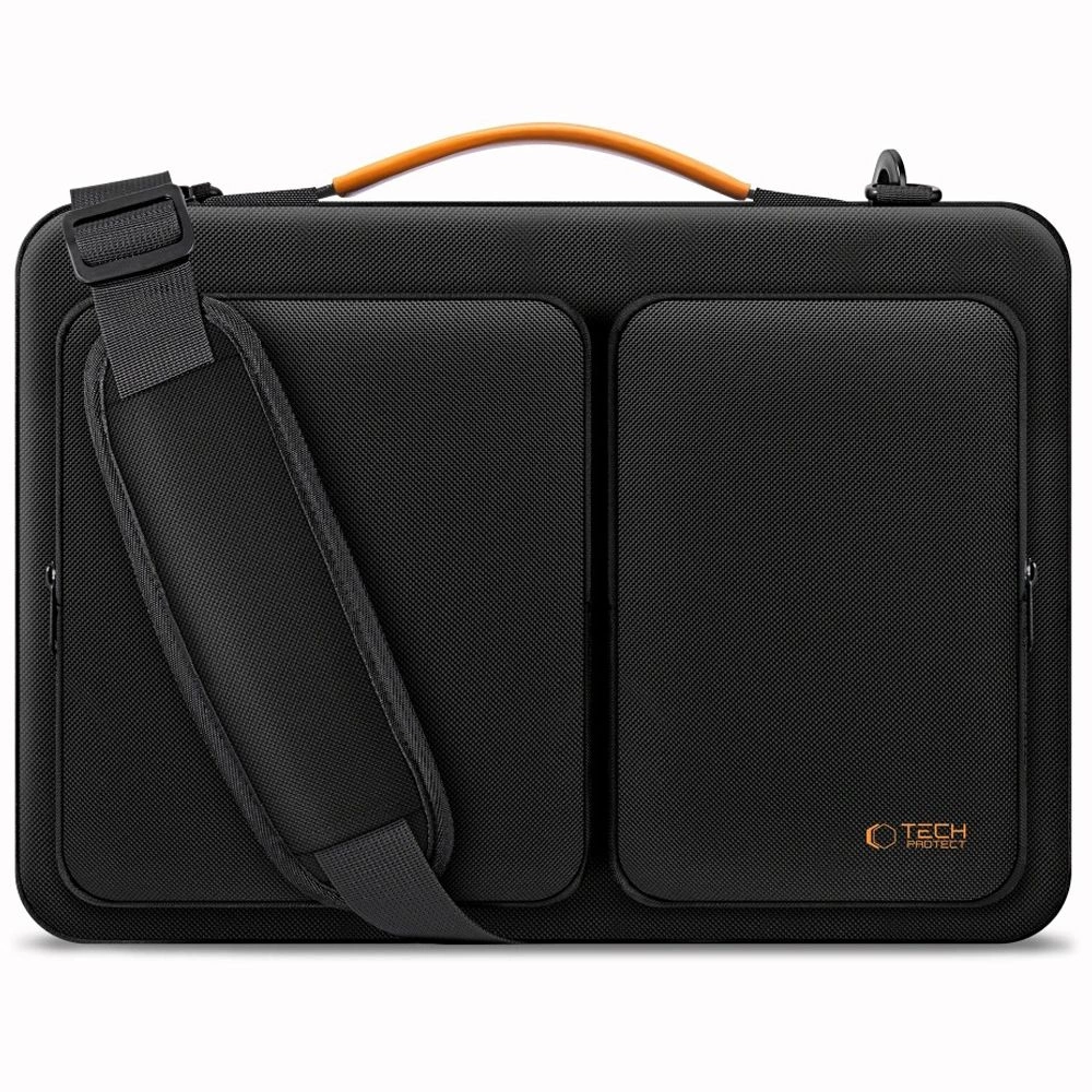Tech-Protect Defender Bag for 15-16 Laptop - Black and Orangeeng