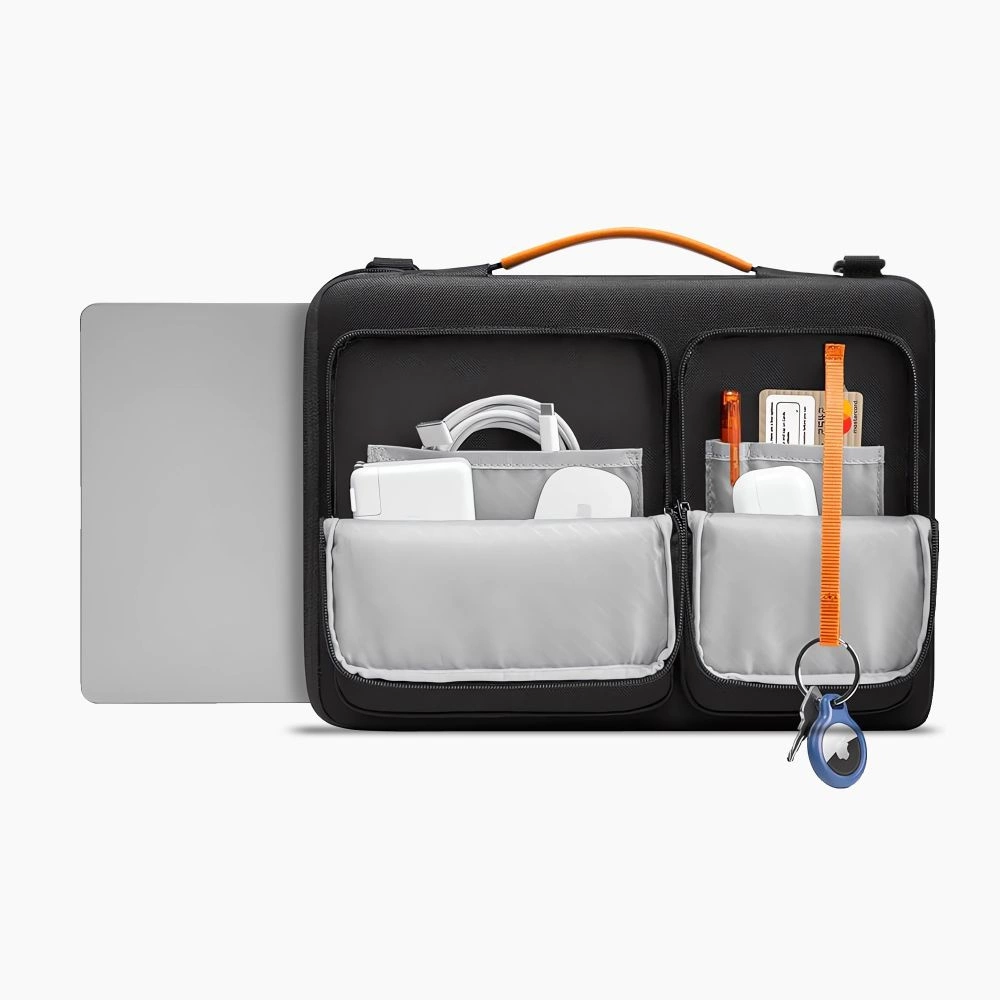 Tech-Protect Defender Bag for 15-16 Laptop - Black and Orangeeng