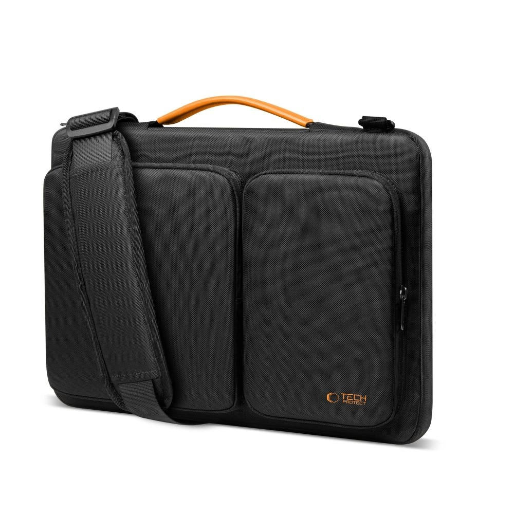 Tech-Protect Defender Bag for Laptop 13-14 - Black and Orangeeng