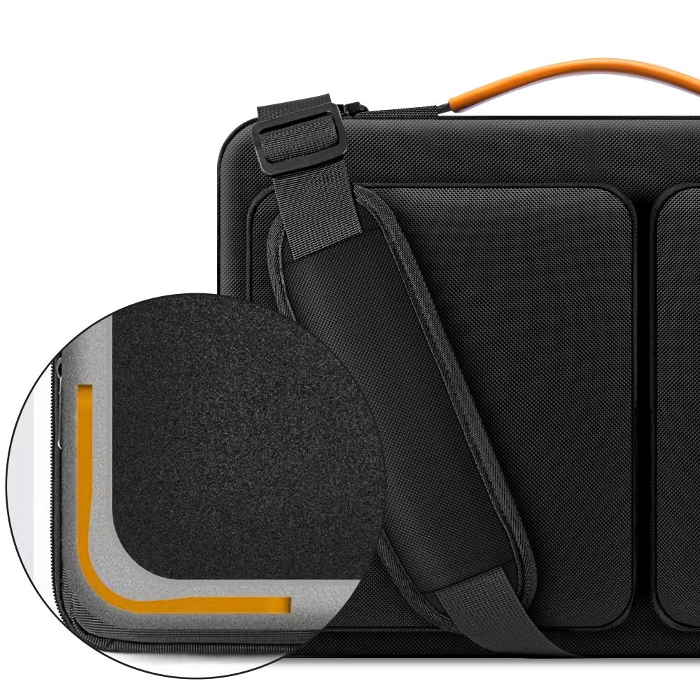 Tech-Protect Defender Bag for Laptop 13-14 - Black and Orangeeng