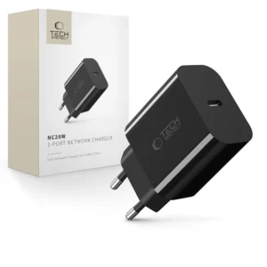 Tech-Protect NC20W USB-C 1-Port PD20W Wall Charger - Blackeng