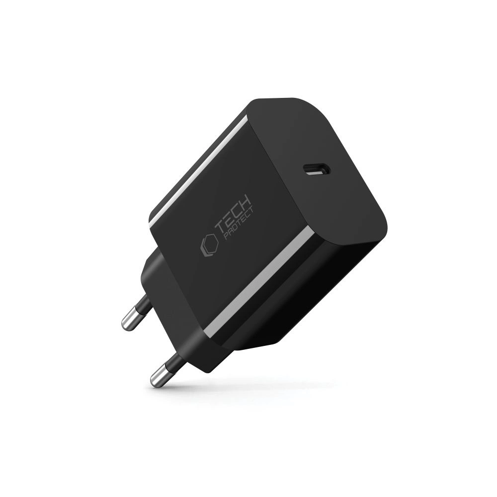 Tech-Protect NC20W USB-C 1-Port PD20W Wall Charger - Blackeng