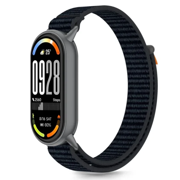 Tech-Protect Nylon Pro Strap for Xiaomi Smart Band 8/9/10/NFC - Black and Orangeeng