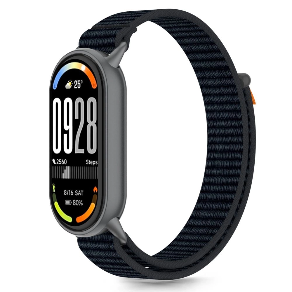 Tech-Protect Nylon Pro Strap for Xiaomi Smart Band 8/9/10/NFC - Black and Orangeeng