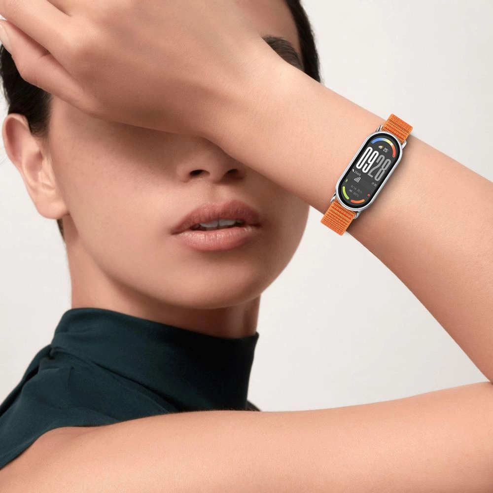 Tech-Protect Nylon Pro Strap for Xiaomi Smart Band 8/9/10/NFC - Black and Orangeeng