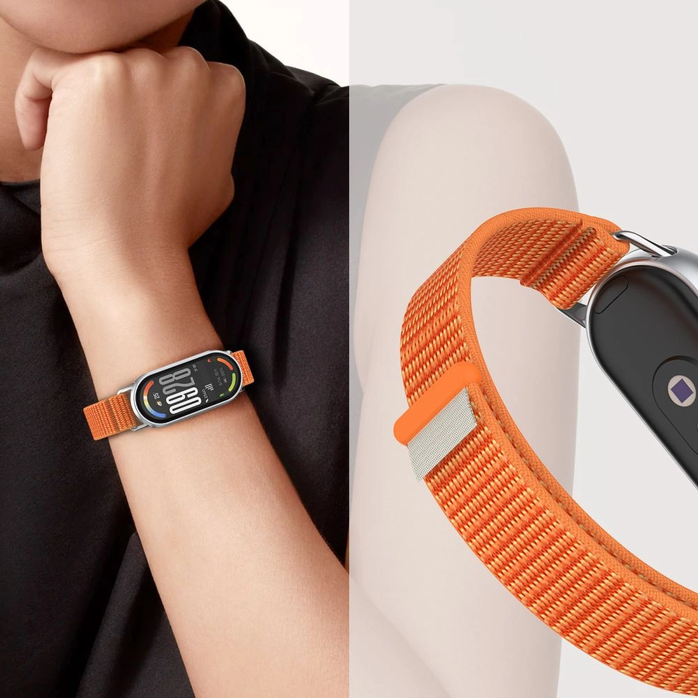 Tech-Protect Nylon Pro Strap for Xiaomi Smart Band 8 / 9 / 10 / NFC - Pink Grayeng