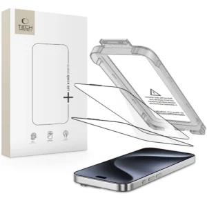 Tech-Protect Quick Set+ 2-pack tempered glass for iPhone 15 Pro - blackeng