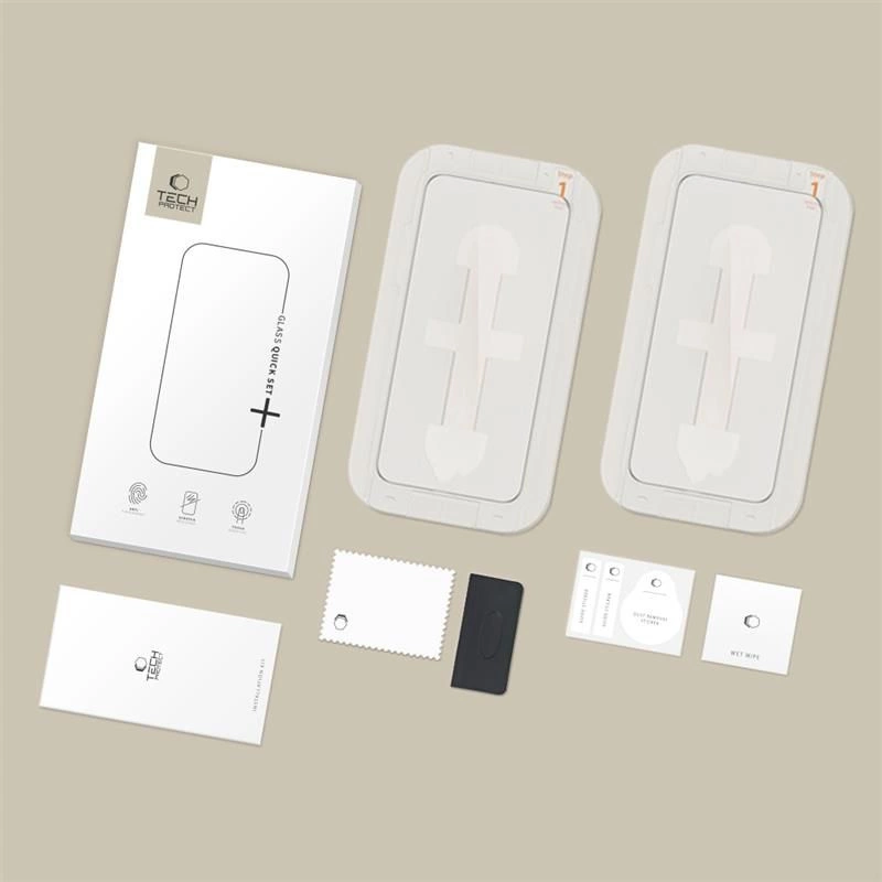 Tech-Protect Quick Set+ 2-pack tempered glass for iPhone 15 Pro Max - blackeng