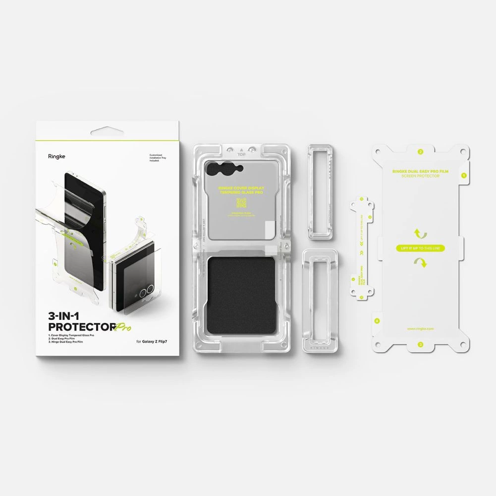 Ringke Protector Pro 3-in-1 Protective Set for Samsung Galaxy Z Flip 7 - Transparenteng