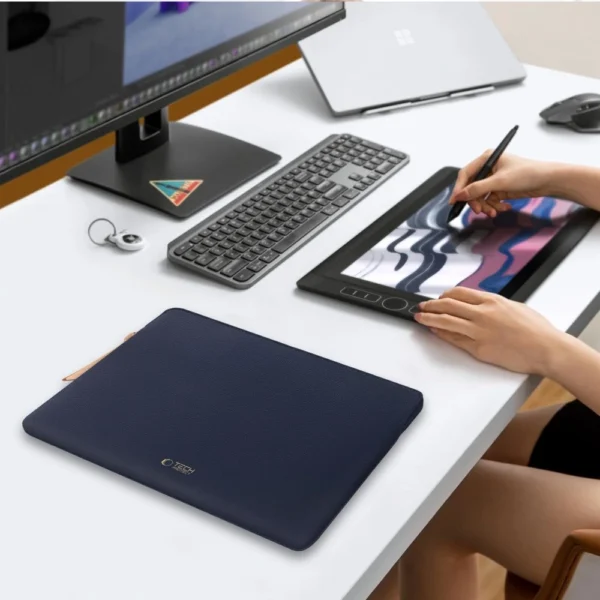 Tech-Protect Fleece Laptop Bag 15-16 - Navy Blueeng