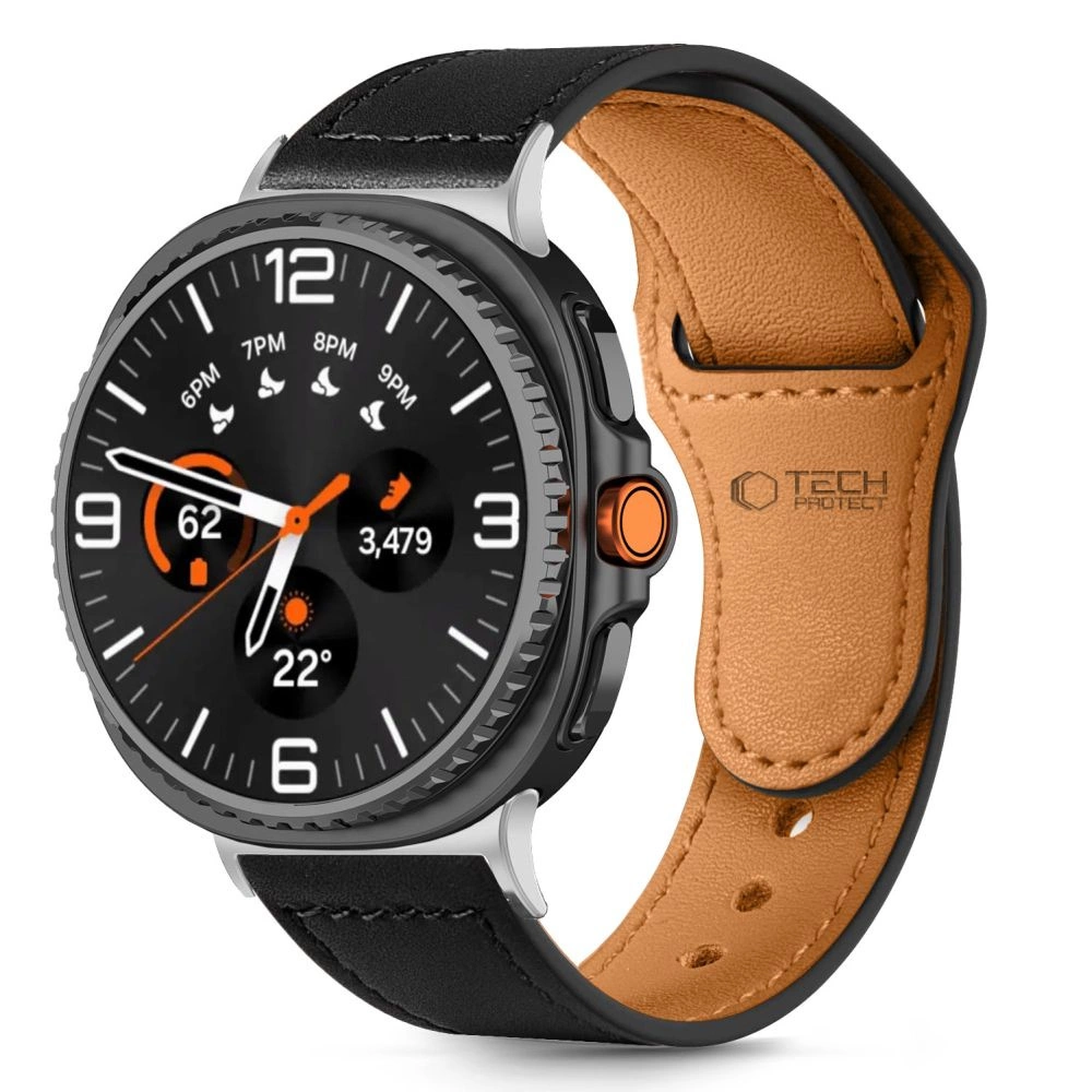 Tech-Protect Leatherfit Strap for Samsung Galaxy Watch 40/44/46 mm - Blackeng