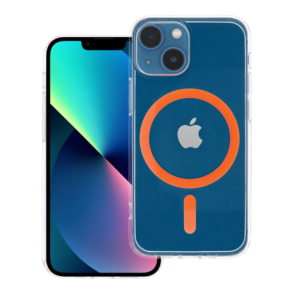 19a8db3effc950579324fffaaa30828f Drop Glue Colorful Ring Mag Cover compatible with MagSafe for IPHONE 13 MINI orange