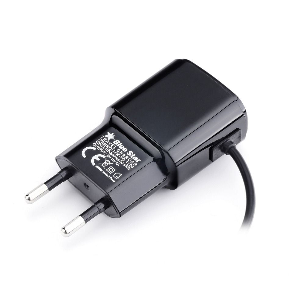 1e42e005a3514d8c1fb1d393967e5d8b BLUE STAR travel charger 2A 10W with cable Micro USB TFK-TC-1100B black