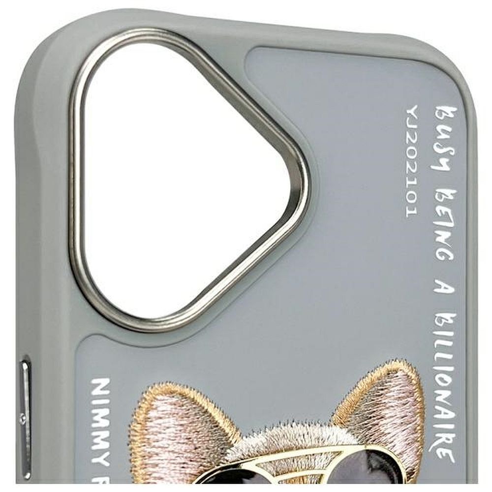 203adf7fe8dbcf020bba18457bd0ee78 NIMMY case GLASSES COOL DOG for IPHONE 16 gray