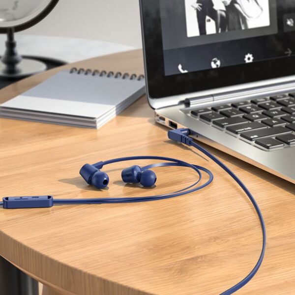 HOCO wire earphones Jack 3,5 mm with microphone M86 blue