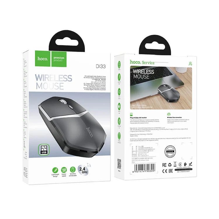 Wireless mouse Hoco 2,4G DI33 black