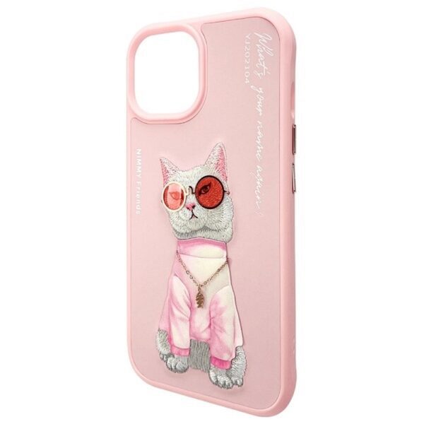 21e0c259dd5d83122a0c694ad1865478 NIMMY case GLASSES COOL CAT for IPHONE 15 pink