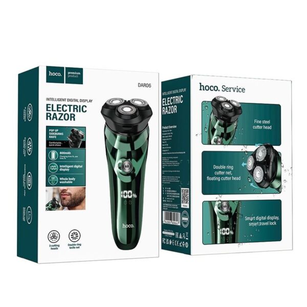 21f54e0f93d5a75ddf79e5ad56c51cee Razor Hoco with triple blades and display LED DAR06 green