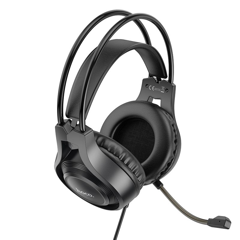HOCO wire headphones Jack 3,5 mm with microphone W106 black