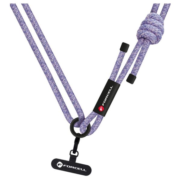 FORCELL F-DESIGN S10X165 crossbody phone lanyard with adjustable length (max 82,5cm in the loop) gray purple