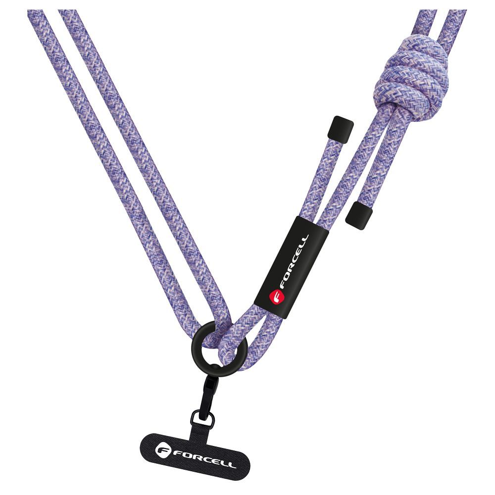 FORCELL F-DESIGN S10X165 crossbody phone lanyard with adjustable length (max 82,5cm in the loop) gray purple