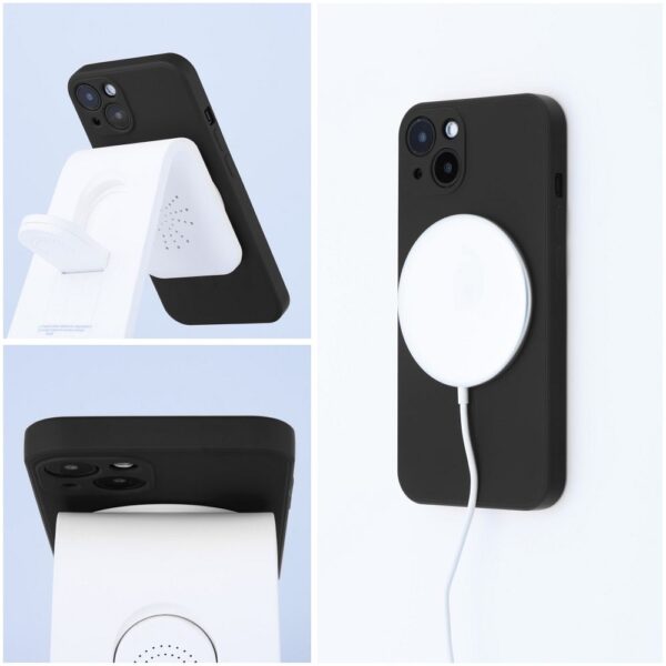 SILICONE MAG COVER (big hole) case compatible with MagSafe for IPHONE 17 Pro black