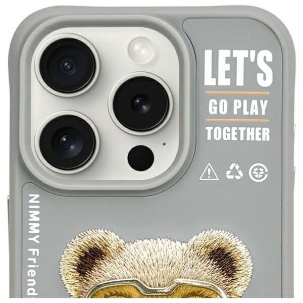 25f0b9aa7b19cc991ed88f254abf0fa7 NIMMY case COOL&CUTE 2.0 Bear for IPHONE 15 Pro Max gray