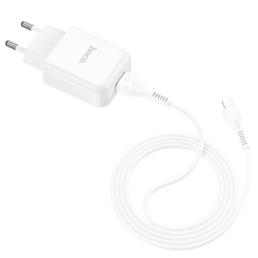 HOCO travel charger USB A + cable USB A to Lightning 2A N2 white