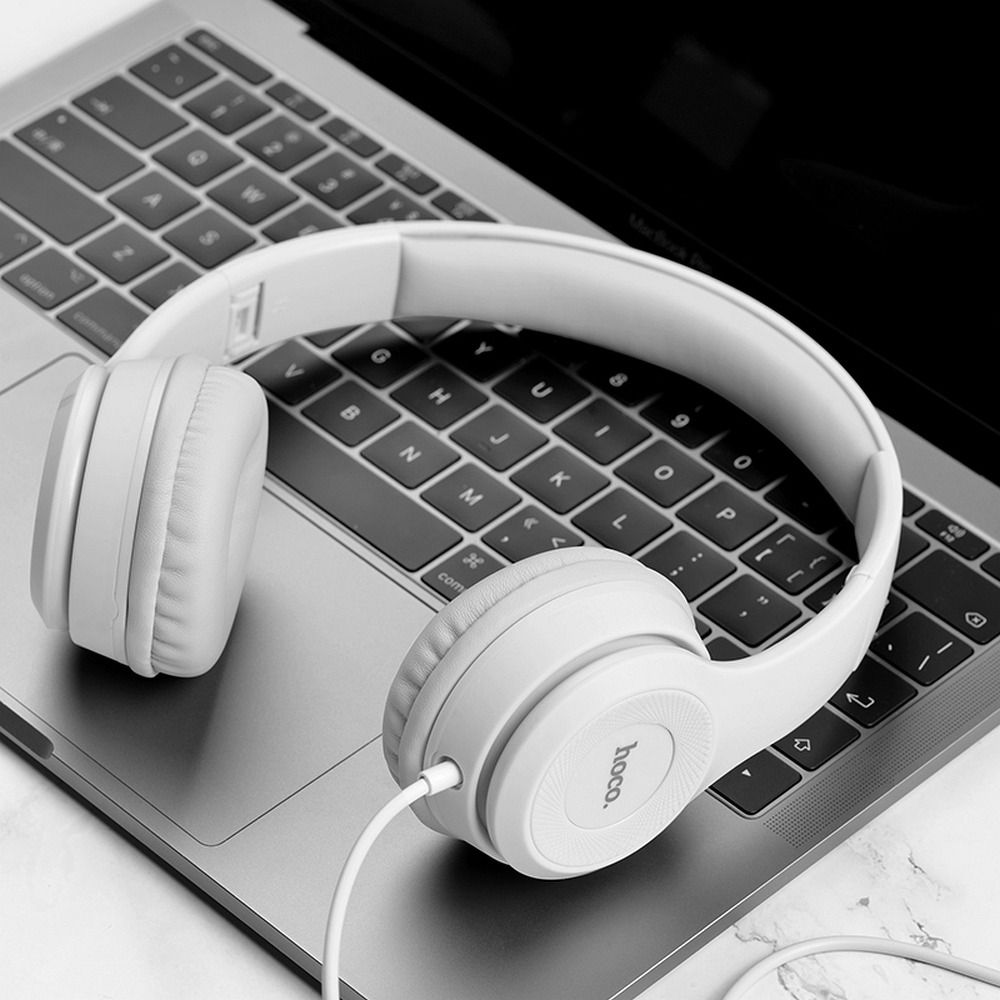 HOCO wire headphones Jack 3,5 mm with microphone W21 grey