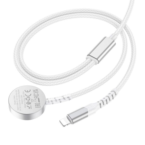 HOCO wireless charger 2in1 Type C for Apple Watch + charging cable Lightning PD QC 3A CW54 1,2 m white