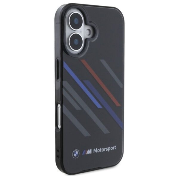 BMW case for IPHONE 16 BMHCP16S23HTRAK (Motorsport IML Random Stripes) black