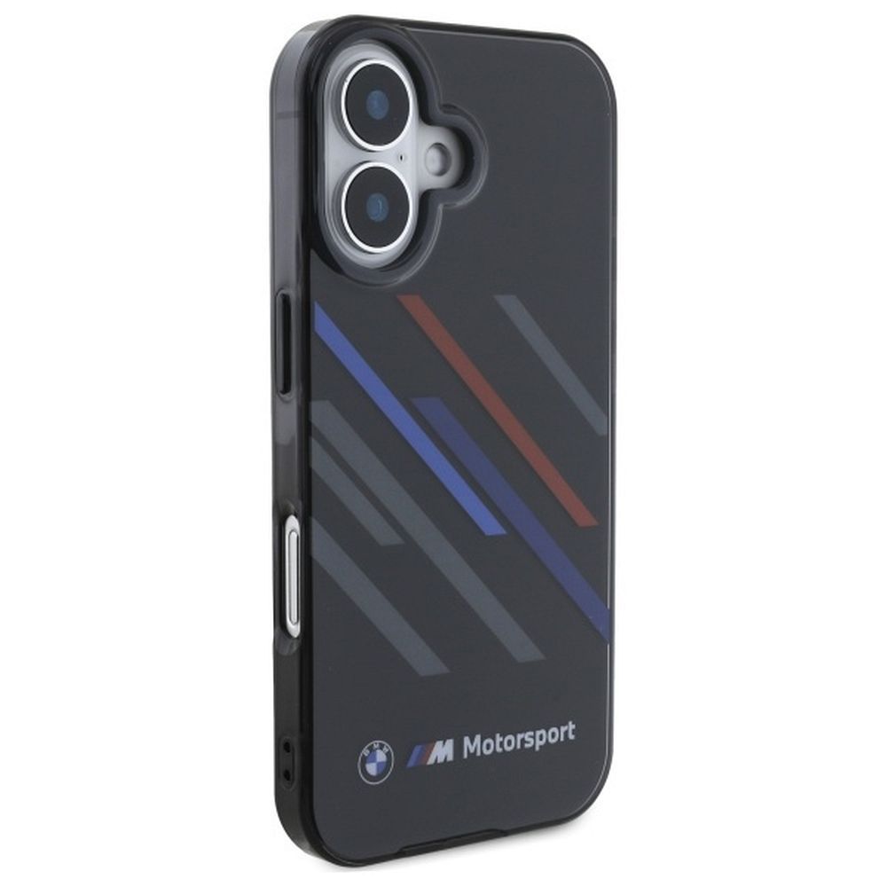 BMW case for IPHONE 16 BMHCP16S23HTRAK (Motorsport IML Random Stripes) black