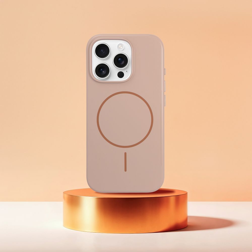 Glossy Mag Cover compatible with MagSafe for IPHONE 15 PLUS desert gold
