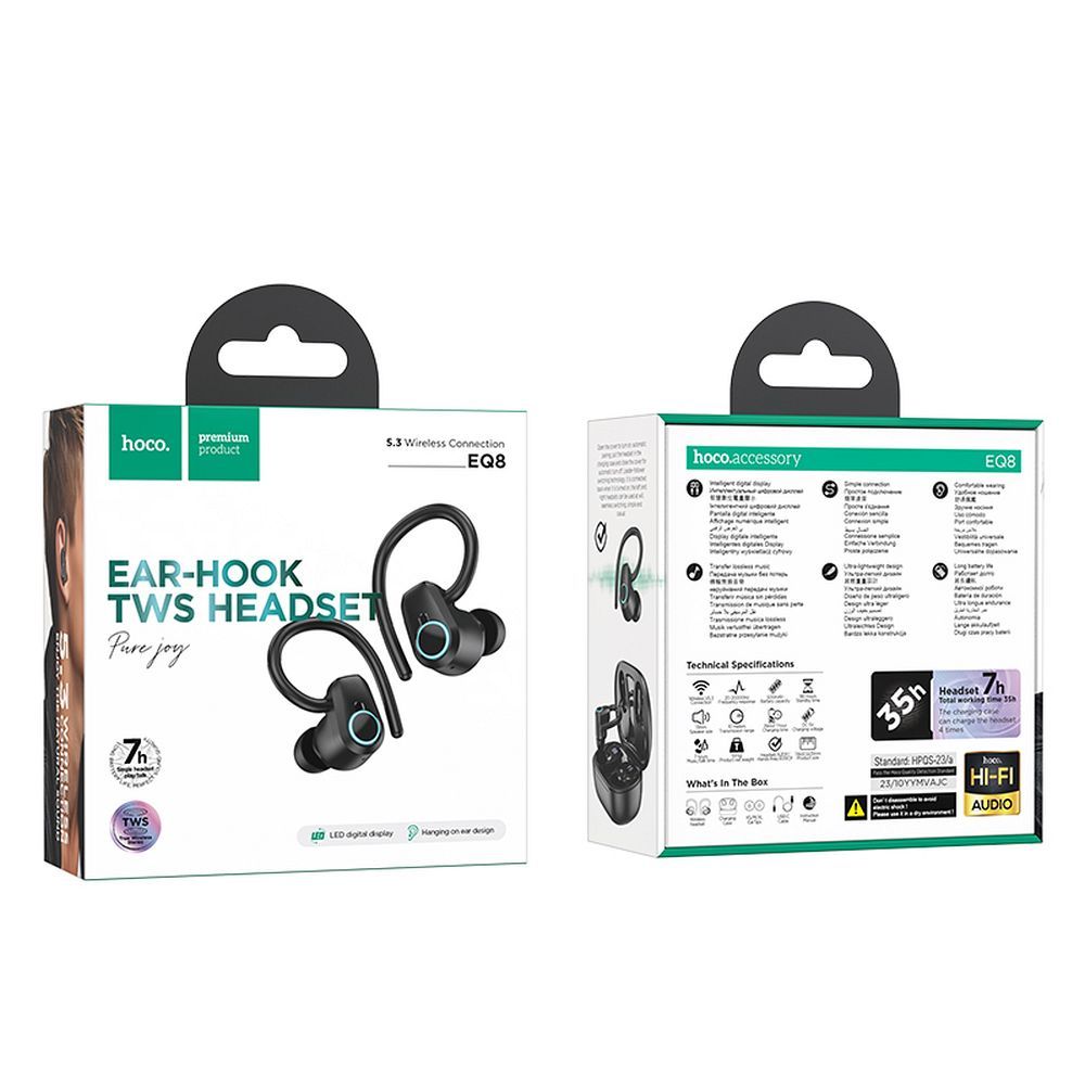 HOCO wireless earphones bluetooth TWS EQ8 black