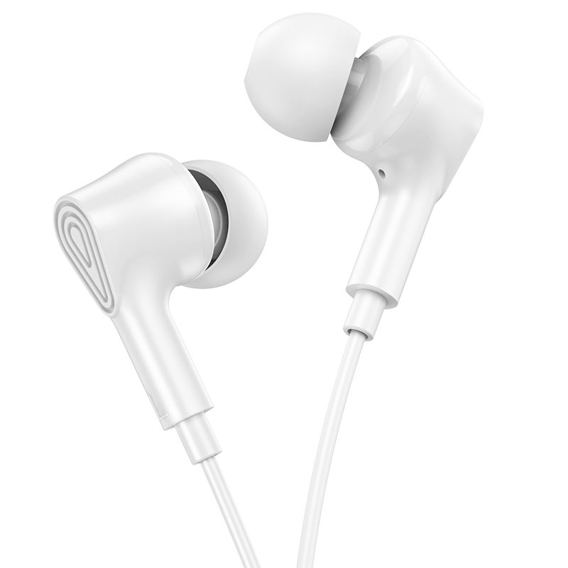HOCO wire earphones Jack 3,5 mm with microphone M102 white