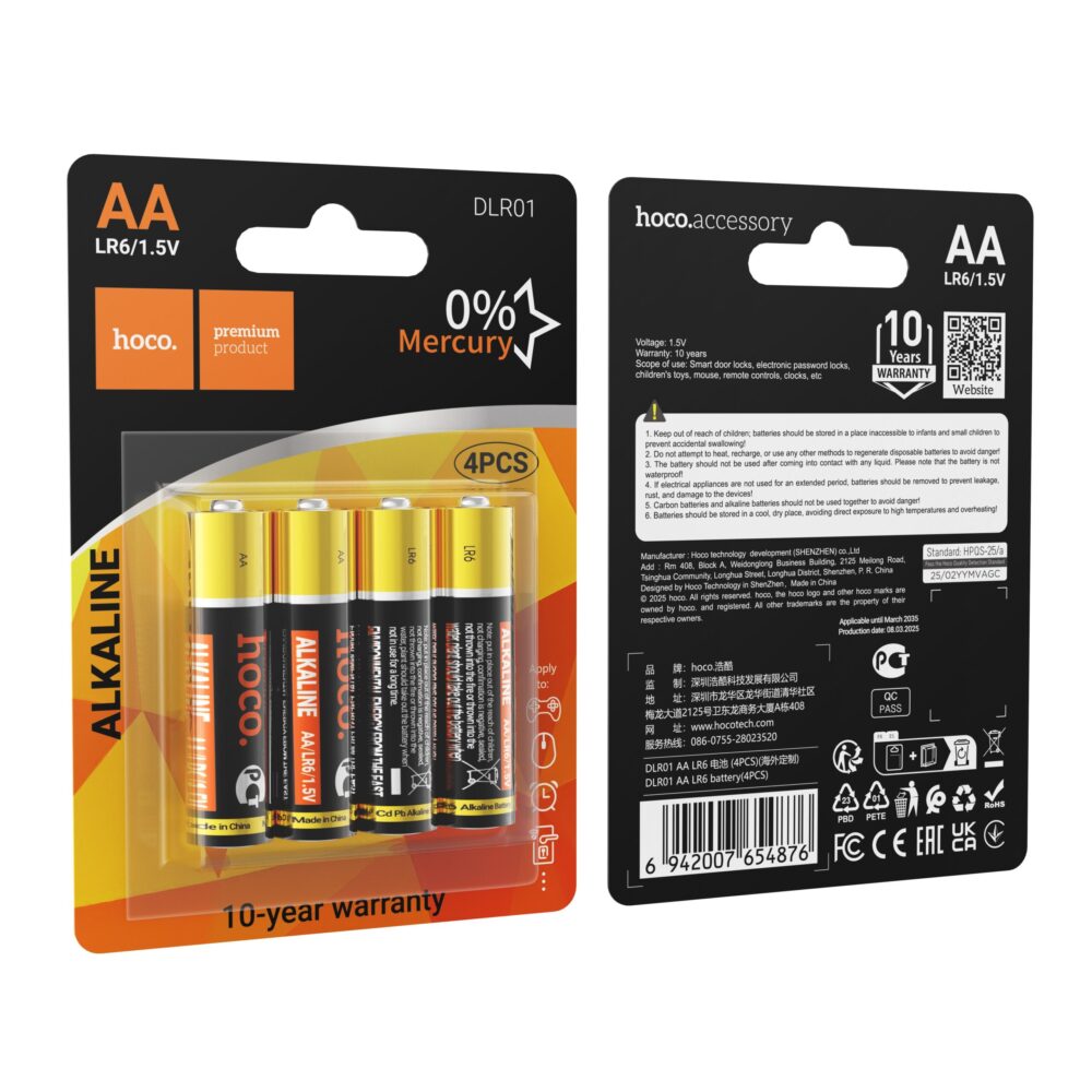 Alkaline battery R6 (AA) Hoco DLR01 4 pcs