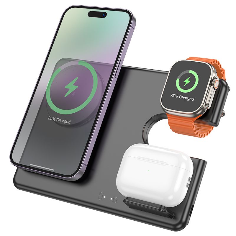 HOCO wirelles charger 3in1 compatible with Apple Watch 15W CQ1 black