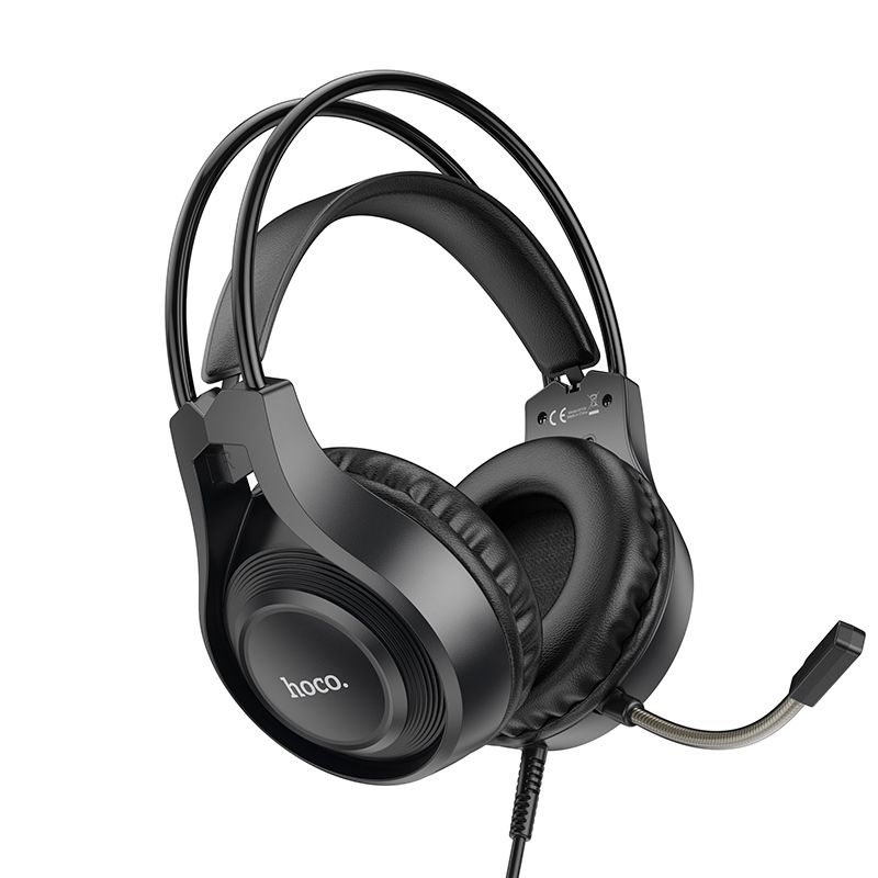 HOCO wire headphones Jack 3,5 mm with microphone W106 black